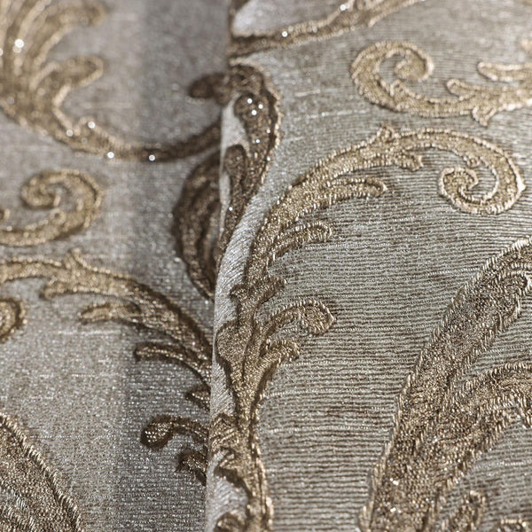 Luxury Brown Damask Embossed 3D Embossed Wallpaper, Country Non-Woven Wall Covering, 41.7"W x 398"H, Washable Removable for L