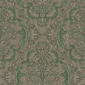 Luxury Brown Damask Embossed 3D Embossed Wallpaper, Boho Non-Woven Wall Covering, 41.7"W x 398"H, Washable Removable for Livi