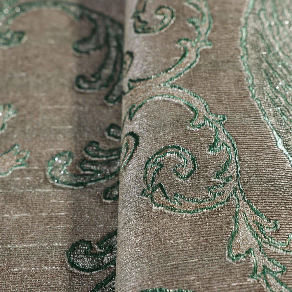 Luxury Brown Damask Embossed 3D Embossed Wallpaper, Boho Non-Woven Wall Covering, 41.7"W x 398"H, Washable Removable for Livi