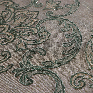 Luxury Brown Damask Embossed 3D Embossed Wallpaper, Boho Non-Woven Wall Covering, 41.7"W x 398"H, Washable Removable for Livi