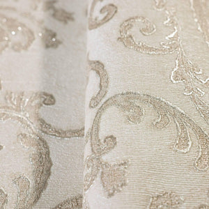 Luxury Cream Damask Embossed 3D Embossed Wallpaper, Boho Non-Woven Wall Covering, 41.7"W x 398"H, Washable Removable for Livi
