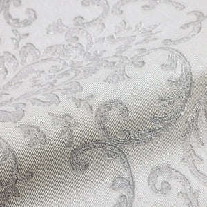 Luxury White Damask Embossed 3D Embossed Wallpaper, Mediterranean Non-Woven Wall Covering, 41.7"W x 398"H, Washable Removable