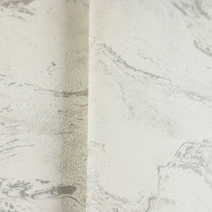 Luxury Ivory Metallic Marble Textured Wallpaper, Coastal Non-Woven Wall Covering, 41.7"W x 398"H, Washable Removable for Livi