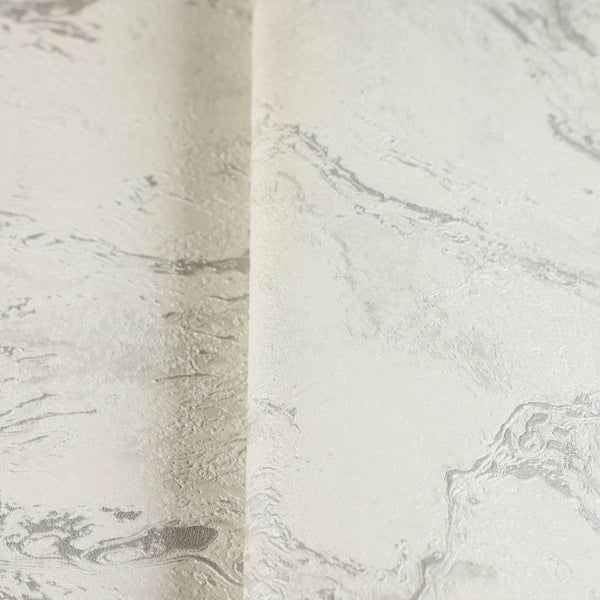 Luxury Ivory Metallic Marble Textured Wallpaper, Coastal Non-Woven Wall Covering, 41.7"W x 398"H, Washable Removable for Livi
