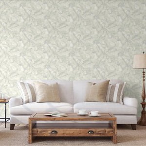 Luxury Ivory Metallic Marble Textured Wallpaper, Coastal Non-Woven Wall Covering, 41.7"W x 398"H, Washable Removable for Livi