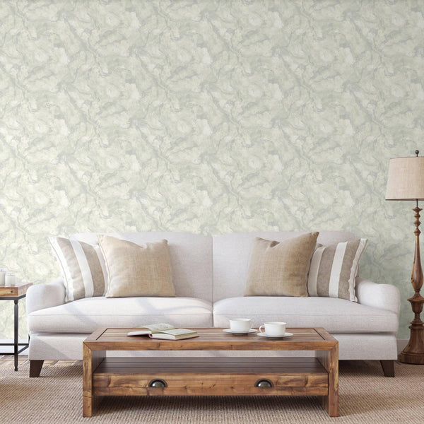 Luxury Ivory Metallic Marble Textured Wallpaper, Coastal Non-Woven Wall Covering, 41.7"W x 398"H, Washable Removable for Livi