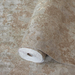 Luxury Beige Distressed Metallic 3D Embossed Wallpaper, Boho Non-Woven Wall Covering, 41.7"W x 614"H, Washable Removable for 
