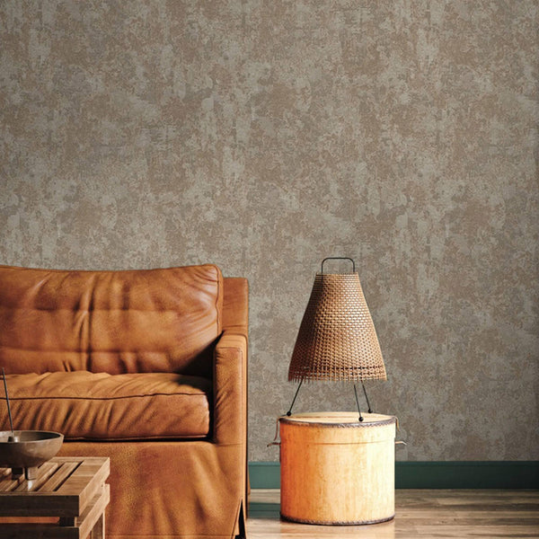 Luxury Beige Distressed Metallic 3D Embossed Wallpaper, Boho Non-Woven Wall Covering, 41.7"W x 614"H, Washable Removable for 
