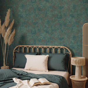 Luxury Blue Distressed Metallic 3D Embossed Wallpaper, Coastal Non-Woven Wall Covering, 41.7"W x 614"H, Washable Removable fo