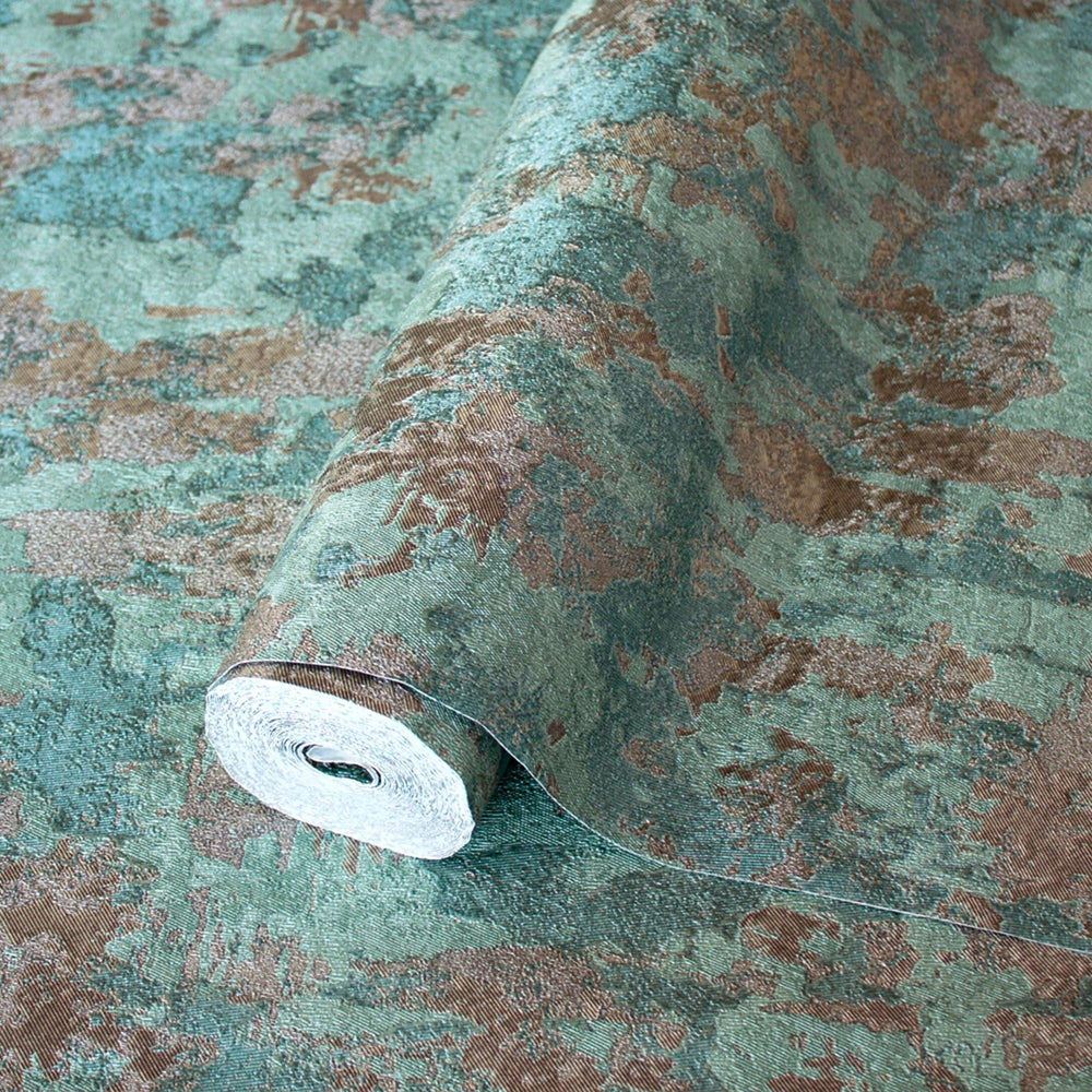 Luxury Blue Distressed Metallic 3D Embossed Wallpaper, Coastal Non-Woven Wall Covering, 41.7"W x 614"H, Washable Removable fo