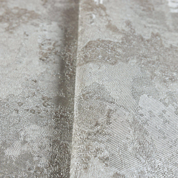 Luxury Beige Distressed Metallic 3D Embossed Wallpaper, Contemporary Non-Woven Wall Covering, 41.7"W x 614"H, Washable Remova