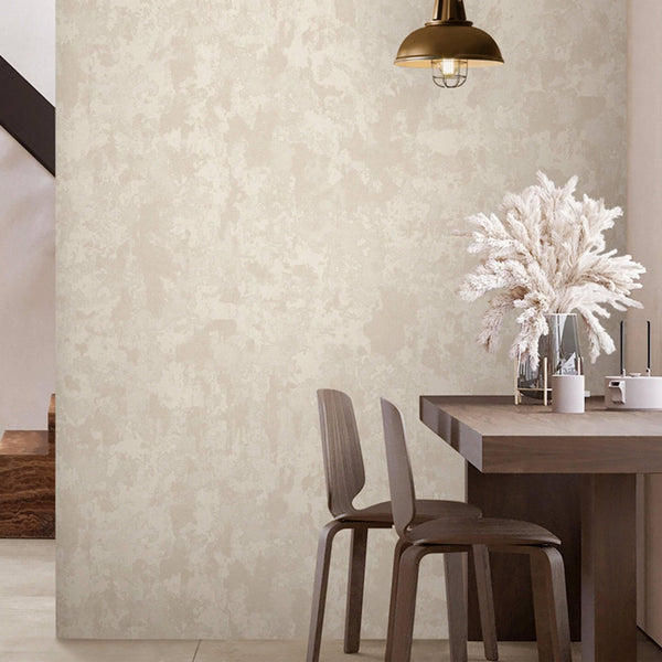 Luxury Beige Abstract Distressed 3D Embossed Wallpaper, Boho Non-Woven Wall Covering, 41.7"W x 614"H, Washable Removable for 