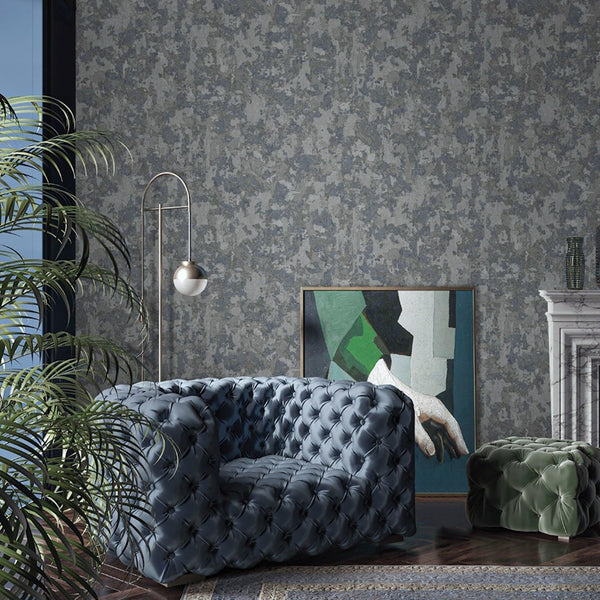 Luxury Black Abstract Distressed 3D Embossed Wallpaper, Contemporary Non-Woven Wall Covering, 41.7"W x 614"H, Washable Remova