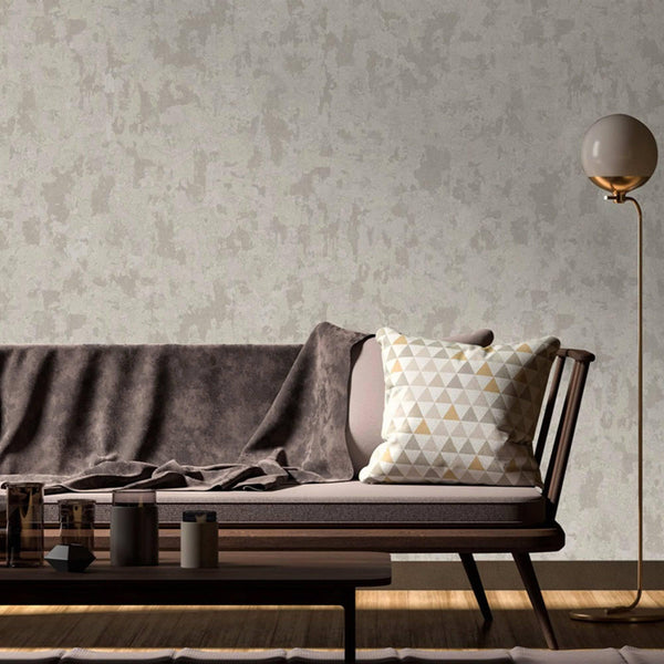 Luxury Gray Abstract Distressed 3D Embossed Wallpaper, Farmhouse Non-Woven Wall Covering, 41.7"W x 614"H, Washable Removable 