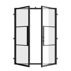 Modern Black Steel Double Door