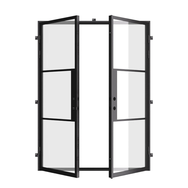 Modern Black Steel Double Door