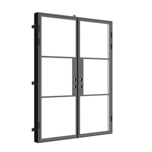 Modern Black Steel Double Door