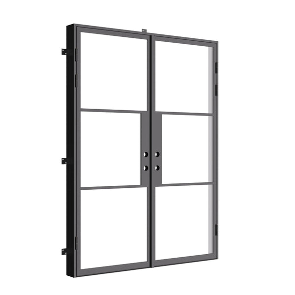 Modern Black Steel Double Door
