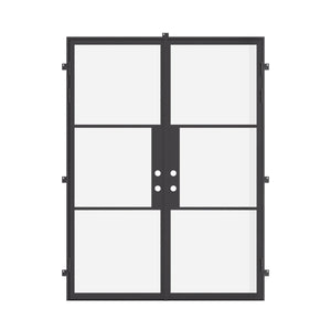 Modern Black Steel Double Door