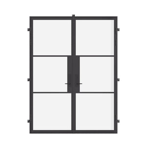 Modern Black Steel Double Door