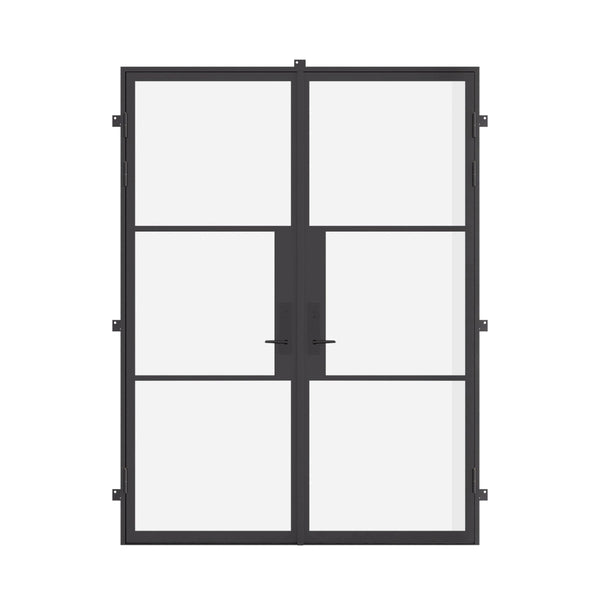 Modern Black Steel Double Door