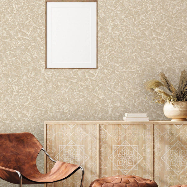 Luxury Beige Textured Embossed 3D Embossed Wallpaper, Premium Non-Woven Wall Covering, 41.7"W x 398"H, Washable Removable for