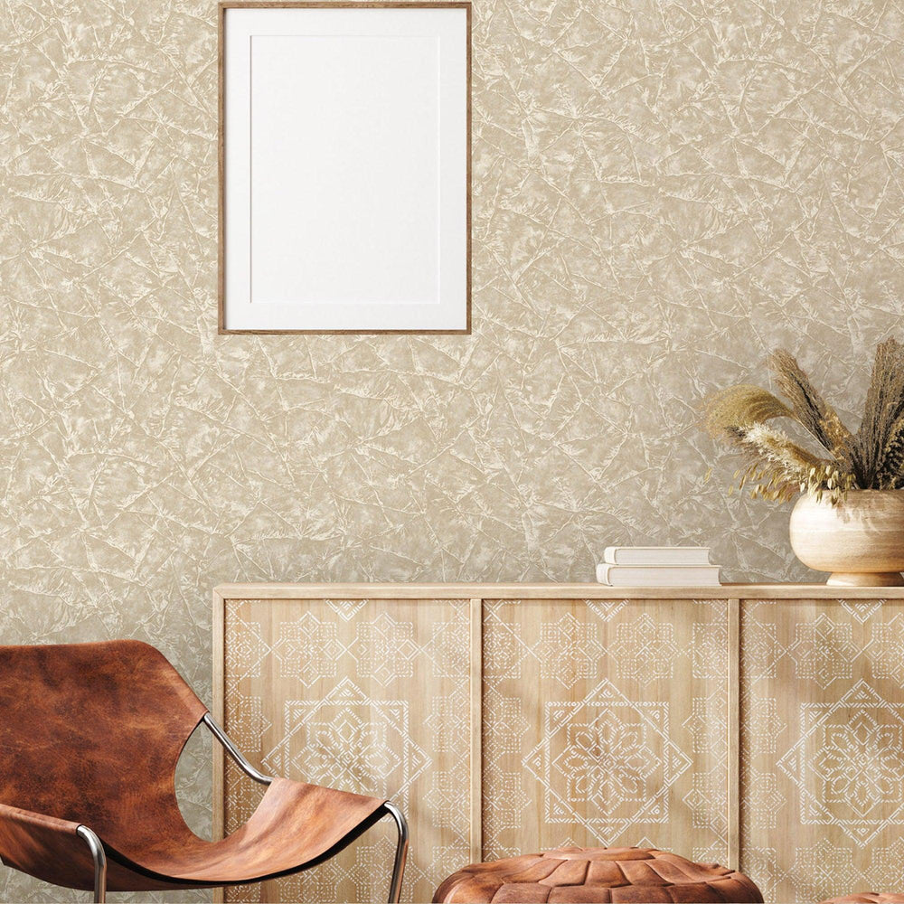 Luxury Beige Textured Embossed 3D Embossed Wallpaper, Premium Non-Woven Wall Covering, 41.7"W x 398"H, Washable Removable for