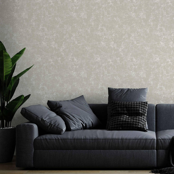 Luxury Tan Abstract Distressed 3D Embossed Wallpaper, Farmhouse Non-Woven Wall Covering, 41.7"W x 398"H, Washable Removable f