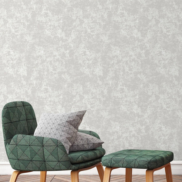 Luxury White Abstract Distressed 3D Embossed Wallpaper, Coastal Non-Woven Wall Covering, 41.7"W x 398"H, Washable Removable f