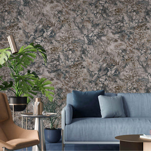 Luxury Blue Marble Stone Textured Wallpaper, Industrial Non-Woven Wall Covering, 41.7"W x 614"H, Washable Removable for Livin
