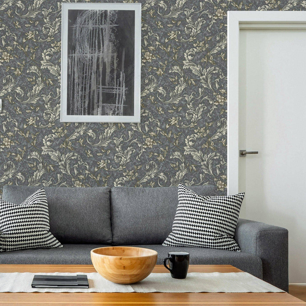Luxury Blue Textured Embossed 3D Embossed Wallpaper, Elegant Non-Woven Wall Covering, 41.7"W x 398"H, Washable Removable for 