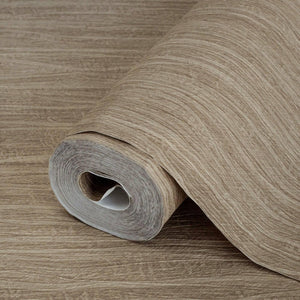 Luxury Brown Striped Textured 3D Embossed Wallpaper, Traditional Non-Woven Wall Covering, 41.7"W x 398"H, Washable Removable 