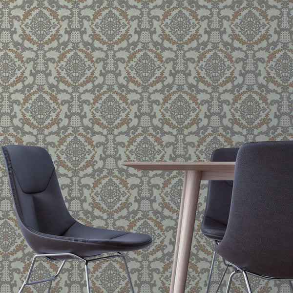 Luxury Gold Damask Textured 3D Embossed Wallpaper, Glam Non-Woven Wall Covering, 41.7"W x 398"H, Washable Removable for Livin