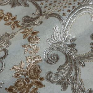 Luxury Gold Damask Textured 3D Embossed Wallpaper, Glam Non-Woven Wall Covering, 41.7"W x 398"H, Washable Removable for Livin