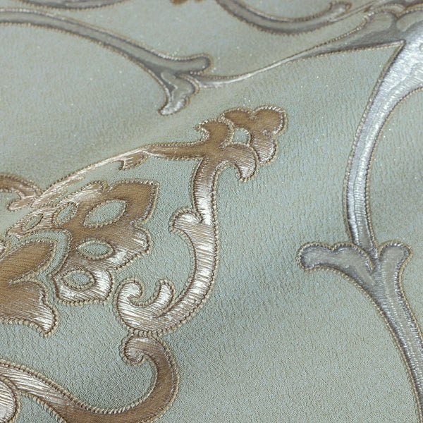 Luxury Blue Damask Textured 3D Embossed Wallpaper, Traditional Non-Woven Wall Covering, 41.7"W x 398"H, Washable Removable fo
