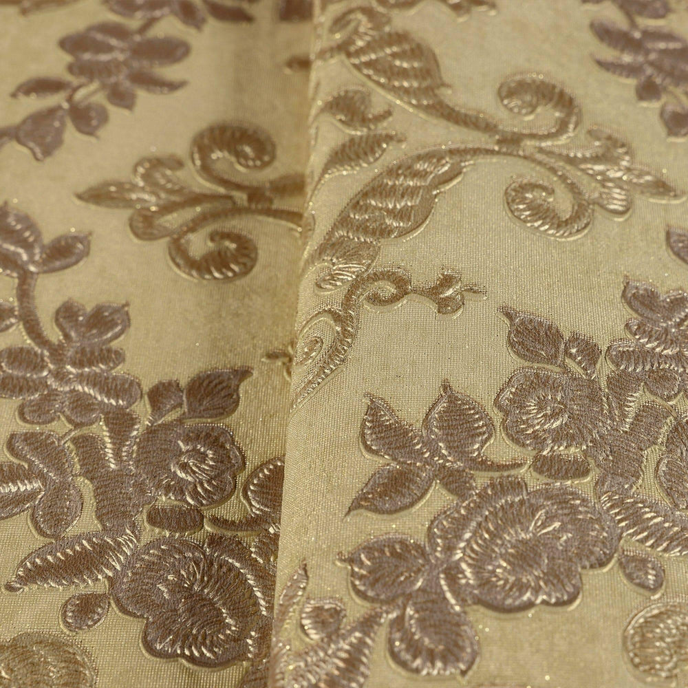 Luxury Gold Damask Textured 3D Embossed Wallpaper, Traditional Non-Woven Wall Covering, 41.7"W x 398"H, Washable Removable fo