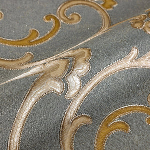 Luxury Gold Damask Textured 3D Embossed Wallpaper, Traditional Non-Woven Wall Covering, 41.7"W x 398"H, Washable Removable fo