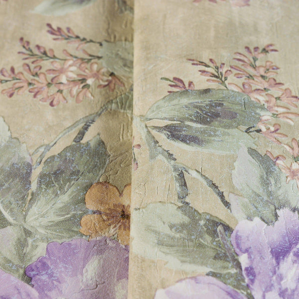 Luxury Beige Floral Textured Wallpaper, Traditional Non-Woven Wall Covering, 41.7"W x 398"H, Washable Removable for Living Ro
