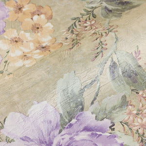 Luxury Beige Floral Textured Wallpaper, Traditional Non-Woven Wall Covering, 41.7"W x 398"H, Washable Removable for Living Ro