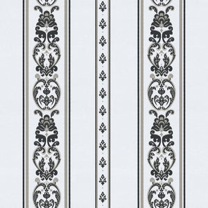 Luxury Black Striped Stripe 3D Embossed Wallpaper, Traditional Non-Woven Wall Covering, 41.7"W x 398"H, Washable Removable fo