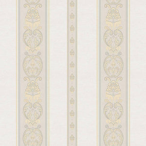 Luxury Beige Striped Stripe 3D Embossed Wallpaper, Traditional Non-Woven Wall Covering, 41.7"W x 398"H, Washable Removable fo