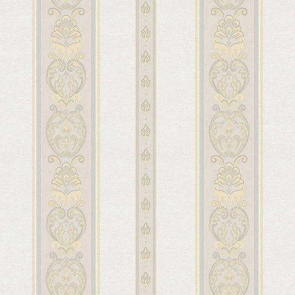 Luxury Beige Striped Stripe 3D Embossed Wallpaper, Traditional Non-Woven Wall Covering, 41.7"W x 398"H, Washable Removable fo