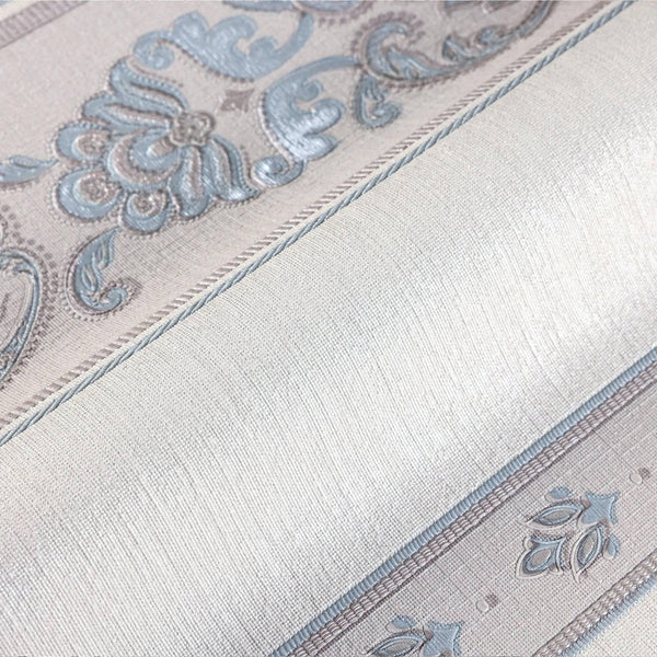 Luxury Beige Striped Stripe 3D Embossed Wallpaper, Traditional Non-Woven Wall Covering, 41.7"W x 398"H, Washable Removable fo