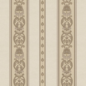 Luxury Beige Striped Stripe 3D Embossed Wallpaper, Traditional Non-Woven Wall Covering, 41.7"W x 398"H, Washable Removable fo
