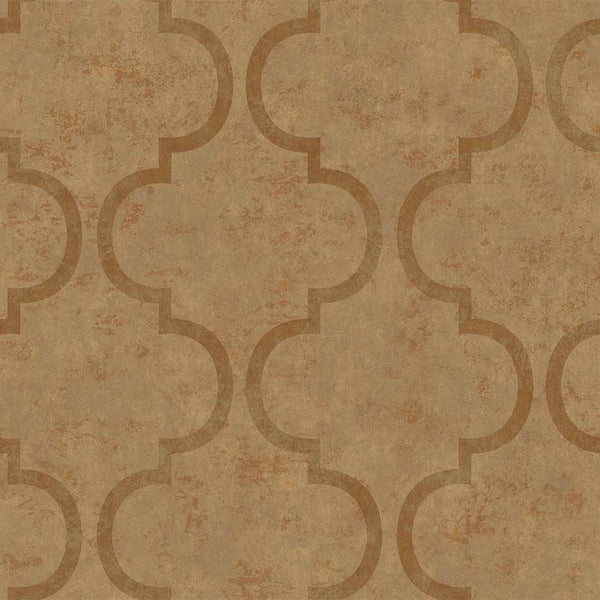 Luxury Gold Trellis Textured Wallpaper, Victorian Non-Woven Wall Covering, 41.7"W x 398"H, Washable Removable for Living Room