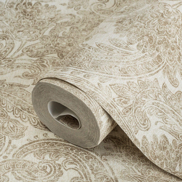 Luxury Yellow Abstract Paisley Textured Wallpaper, Country Non-Woven Wall Covering, 41.7"W x 398"H, Washable Removable for Li