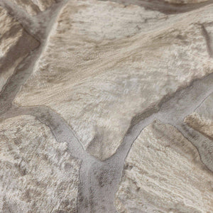 Luxury Beige Stone Textured Wallpaper, Boho Non-Woven Wall Covering, 41.7"W x 398"H, Washable Removable for Living Room Bedro