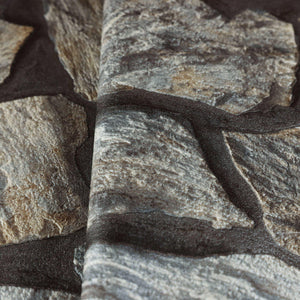 Luxury Gray Stone Textured Wallpaper, Contemporary Non-Woven Wall Covering, 41.7"W x 398"H, Washable Removable for Living Roo