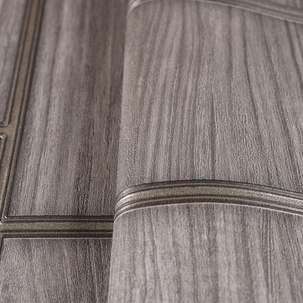 Luxury Gray Wood Textured 3D Embossed Wallpaper, Industrial Non-Woven Wall Covering, 41.7"W x 398"H, Washable Removable for L