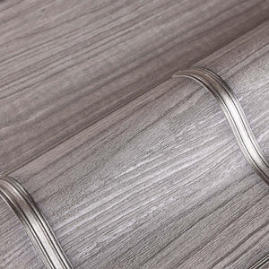 Luxury Gray Wood Textured 3D Embossed Wallpaper, Industrial Non-Woven Wall Covering, 41.7"W x 398"H, Washable Removable for L